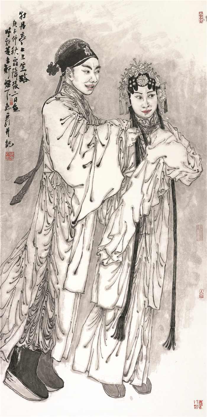 南京 徐惠泉 牡丹亭上三生路 中国画 136cm×68cm.jpg